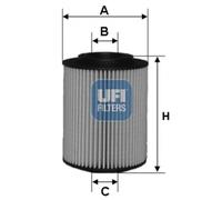 Filtro olio UFI 25.072.00 per HONDA CR-V 2.2 CTDi (RD9)