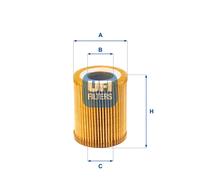 Filtro olio UFI 25.164.00 per BMW Série 1 1.6 116 i