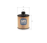 Filtro olio UFI 25.284.00 per AUDI Q7 4.0 SQ7 TDI quattro
