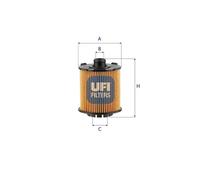 Filtro olio UFI 25.VCC.01 per VOLVO XC40 2.0 T4