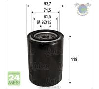 Filtro olio Valeo per HYUNDAI TERRACAN GALLOPER PORTER H100 H-1 KIA CARNIVAL PR