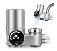 Filtro per Acqua in Acciaio Inox - 13 Fasi di Filtrazione + UV Luce Blu, Display LED con Indicatore Temperatura e Vita Filtro, Autonomo Senza Batterie, Elimina Cloro/Metalli Pesanti/Odori