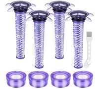 Filtro per aspirapolvere senza fili V7 V8 per aspirapolvere Dyson V7 V8 Animal e V8 Absolute Cordless Vacuum, 4 pre-filtri, 4 post-filtri, 1 spazzola, confrontare con le parti 965661-01 e 967478-01