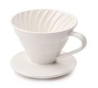 Filtro per Caffè in Porcellana, Portafiltro per Caffè, Tazza Filtro per Caffè in Ceramica, Riutilizzabile Tazzina Filtrante Contenitore per Caffè Manuale da 2-3 Tazze (Bianco)