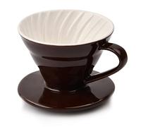 Filtro per Caffè in Porcellana, Portafiltro per Caffè, Tazza Filtro per Caffè in Ceramica, Riutilizzabile Tazzina Filtrante Contenitore per Caffè Manuale da 2-3 Tazze (Marrone)
