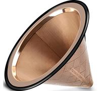 Filtro per Caffè Pour Over - Gocciolatore per Caffè Riutilizzabile in Acciaio Inox con Base Larga in Metallo - Compatibile con Chemex Bodum e altre caffettiere