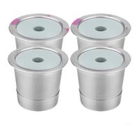 Filtro per cialde di caffè riutilizzabile in acciaio inox, ricarica per capsule di caffè monodose e 2., supporto ecologico in metallo (quattro)