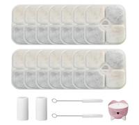 Filtro per fontana per gatti, 14 filtri per fontane per gatti, compatibile con fontane Catit Pixi, sistema di filtrazione triplo a carbone attivo, 2 tubi per pompa, 2 spazzole dure