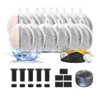 Filtro per fontanella per gatti, 15 pezzi di filtri di ricambio in carbone attivo in resina, filtro per fontanella per acqua potabile con 15 spugne di ricambio in 3 forme, filtro per fontanella