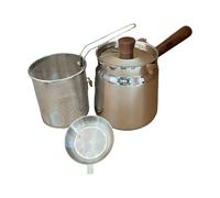 Filtro per friggitrice - Pentola per friggitrice con cestello | Contenitore per grasso per pancetta con colino, friggitrici per interni, per conservare fritture e grasso da cucina Fornello da campeggi