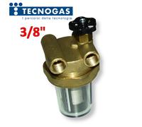 Filtro per gasolio FF 3/8'' a 2 vie con rubinetto e valvola non ritorno