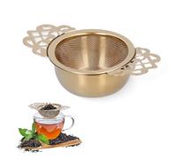 Filtro per Il Tè, Infusore per Tisane Filtro da Tè in Acciaio Inossidabile Ciotola del Filtro a Doppia Maniglia Adatto per Tè Nero, Tè Verde, Tè a Fiori, Tisane