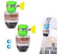 Filtro Per L'acqua Al Carbone Hailnrothwad Magic, Filtro Per Rubinetto A 6 Strati, Risparmio Idrico E Forte Pressione Dell'acqua Per Rubinetti Da 1/2" A 3/4", Filtro Per Rubinetto Facile (Green)