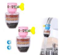 Filtro Per L'acqua Al Carbone Hailnrothwad Magic, Filtro Per Rubinetto A 6 Strati, Risparmio Idrico E Forte Pressione Dell'acqua Per Rubinetti Da 1/2" A 3/4", Filtro Per Rubinetto Facile (Pink)