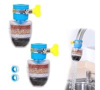 Filtro Per L'acqua Al Carbone Hailnrothwad Magic, Filtro Per Rubinetto A 6 Strati, Risparmio Idrico E Forte Pressione Dell'acqua Per Rubinetti Da 1/2" A 3/4", Filtro Per Rubinetto Facile (Blue)