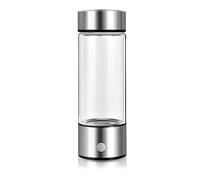 Filtro per l'acqua, Bottiglia for acqua ricca di idrogeno 420 ml Bottiglia for generatore di acqua ricca di idrogeno, filtro di qualità in titanio Creatore di lonizzatore antiossidante portatile(Silve