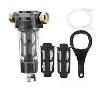 Filtro per l'acqua, Prefiltro Tutta la casa Spin Down Sedimento, Prefiltro centrale del filtro dell'acqua, Rete in acciaio inossidabile di controlavaggio del di purificazione(Host and 3x Filter)