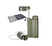 Filtro per l'acqua tascabile, filtro per l'acqua con pompa manuale portatile,Sopravvivenza del filtro 'acqua da campeggio con pompa manuale a 6 gradi - Depuratore d'acqua leggero da 0,01 ?m, filtro po