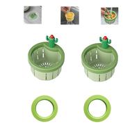 Filtro per lavello a maglie piccole, tappi per lavello in plastica a forma di cactus, filtro per lavello da cucina, cestello di scarico universale per la casa (green)