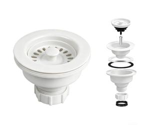Filtro per lavello da cucina, 114 mm, a doppio strato, colore: bianco | Lamiera di metallo, design spesso a 2 strati, bordi lisci dell'orlo, sicurezza utente, lavabile in lavastoviglie