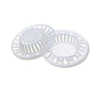 Filtro per lavello da cucina, riutilizzabile, in plastica, set da 7 cm, confezione da 2, colore: bianco