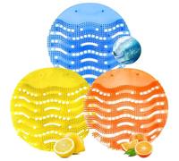 Filtro per Orinatoio Profumato 12 Pezzi - Inserti Antiodore con Fragranza Arancia e Limone Tappetino Antispruzzi per Urinali | Adatto per Bagni Pubblici, Hotel, Centri Commerciali, Scuole e Palestre