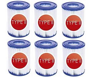 Filtro per Piscina Tipo 2,per Bestway 58094 Confezione Filtri per Pompa, Elemento filtrante Taglia II adatto al filtro della piscina per Bestway tipo II Piscina familiare indispensabile. (6Pezzi)