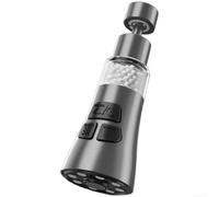Filtro per rubinetto della cucina flusso doccia a bolle a 3 spruzzi (E) | Corpo in acciaio inossidabile 316, rotazione di 720°, 3 modalità di spruzzo, nucleo filtro lavabile, attacco standard