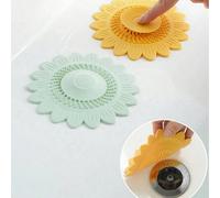 Filtro per scarico lavandino a pressione con design a fiore, coperchio per scarico lavandino, filtro per capelli, tappo per scarico a girasole con funzione deodorante, raccoglitore di capelli per scar