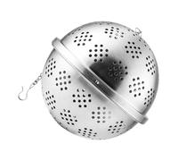 Filtro per Tè e Spezie in Acciaio Inox Catena, 6 CM | Maglia Fine, Gancio Laterale e Superficie Liscia, per Infusi in Foglie e Cotture in Pentola