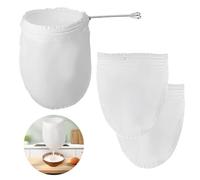 Filtro per tè tailandese, confezione da 3 sacchetti in rete con manico, in mussola di cotone, in stile tailandese, riutilizzabile, per filtrare noci, latte, caffè, succhi di latte, miele, vino, olio