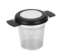 Filtro per Tisane in Acciaio Inossidabile, 1/2 Pezzi Infusione per Tè a Maglie Fini con Portabicchieri in Silicone e Coperchio, Colino per Tisana per Preparare Foglie Sciolte Tazze da Tè