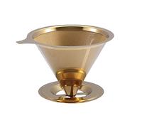 Filtro permanente per caffè in acciaio inox, senza carta, filtro per caffè permanente, oro, 145 x 85 mm