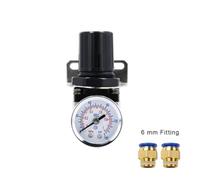 Filtro pneumatico AR2000-02 G1/4'' Controllo Compressore Pompa Regolatore Gas Unità di Trattamento con Manometro Regolabile(With 6mm Fitting)
