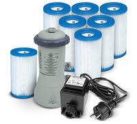 Filtro Pompa 2271 litri/ora Intex 28604 GS 12 V + pompa filtro di tipo A 7 pezzi