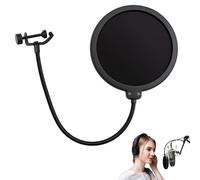 Filtro Pop per microfono a doppio strato, protezione anti-pop con collo d'oca flessibile a 360°, compatibile con Blue Yeti, HyperX QuadCast, Razer Seiren e altri microfoni