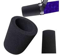 Filtro pop RK perfettamente compatibile con Sure SM7B, SMdB, SM7A, MV7 e simili microfoni podcast in schiuma spessa di ricambio per evitare rumori contro gli agenti plosivi, nero ad alta densità
