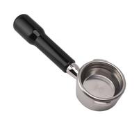 Filtro portafogli da 58 mm in acciaio inox senza fondo con 2 orecchie, comodo manico per macchina da caffè per Gaggia Baby (nero)
