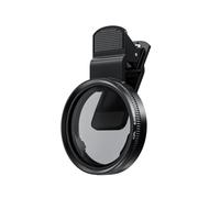 Filtro portatile per fotocamera con montaggio a clip | Accessorio fotografico per smartphone con lente rotante in vetro CPL per viaggi sul lungomare, colore: nero
