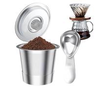 Filtro riutilizzabile per caffè, accessori filtranti in acciaio inox, tazza per cialde di caffè, con misurino da 30 ml, per ufficio, appartamento, azienda, campeggio, tempo libero, casa, cucina, cibo