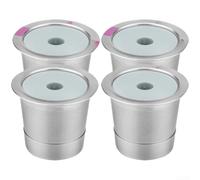 Filtro riutilizzabile per cialde di caffè in acciaio inossidabile per birrifici monodose 1.0 e 2.0 - Tazza in rete metallica 5,5 x 5,5 cm (quattro)
