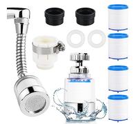 Filtro Rubinetto Acqua, 2 Pezzi Filtro Anticalcare Rubinetto Cucina, Filtro Acqua Rubinetto Depuratore con 4 Pezzi Cartuccia, per il Filtraggio Dell'acqua del Rubinetto Della Cucina