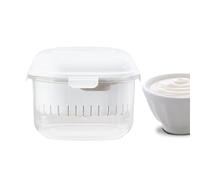 Filtro spesso per yogurt, separatore di siero di latte a rete fine con coperchio, filtro cremoso per yogurt in cucina, per zuppe di latte di soia, frutti di bosco, succhi di frutta, caffè, insalata