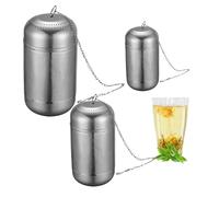 Filtro Te Infusione,Mengger 3 Pezzi Filtro per Tè Sfuso in Acciaio Inossidabile con Coperchio e Catena,Infusiera per Tisane,Colino per Tisane,Adatto per Tazze e Teiere(Grande Medio Epiccolo)