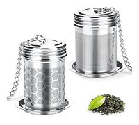 Filtro The Infusione 2 Pezzi Colino per Tisane Acciaio Inossidabile Filtro da Tè Con Catena di Estensione Infusore Tisana Filtro per tè in Acciaio Inox con Coperchio per Tazze e Teiere