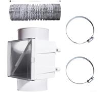 Filtro trappola in plastica per asciugatrice con tubo in alluminio da 2,5 m, efficiente collettore di pelucchi per sfiato elettrico domestico, facile installazione, accessorio di sicurezza per