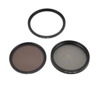 Filtro UV per Fotocamera, CPL ND8 Vetro Ottico 3 in 1 Set di Filtri per Fotocamera con Scatola di Immagazzinaggio per Fotografia, Filtro per Obiettivo Fotocamera DSLR (55 mm)