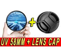 FILTRO UV ULTRAVIOLETTO FILTER ULTRA VIOLET 58MM PER OLYMPUS PANASONIC PENTAX K
