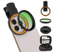 Filtro variabile ND2-32 da 52 mm per telefono, kit di lenti a densità neutra variabile a clip multistrato, compatibile con iPhone 16/15/14/13 Pro Max, Samsung Galaxy, Google Pixel e altri smartphone
