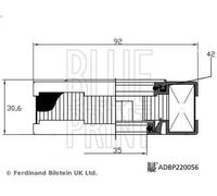 Filtro, ventilazione carte BLUE PRINT ADBP220056 per BOXER Autobus 3 2006-2015